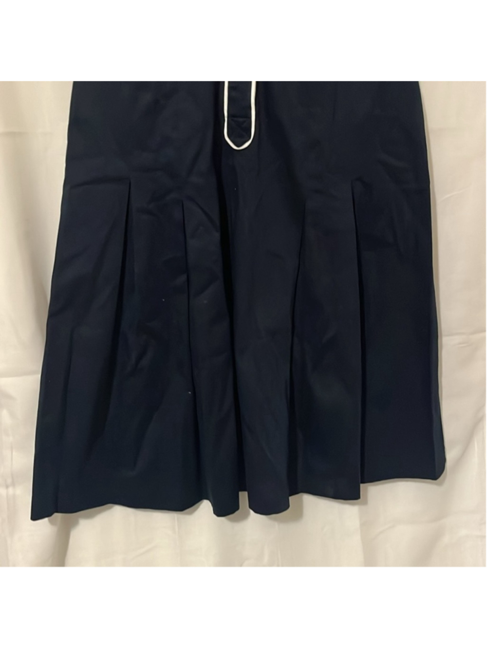 Jones New York Navy Blue Sea Collared Midi Dress with Pleated Skirt a136 - Picture 2 of 5
